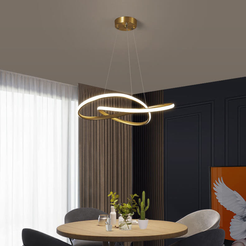Winding Led Modern 1-Light Winding Circle LED Pendant Light 2 Design
